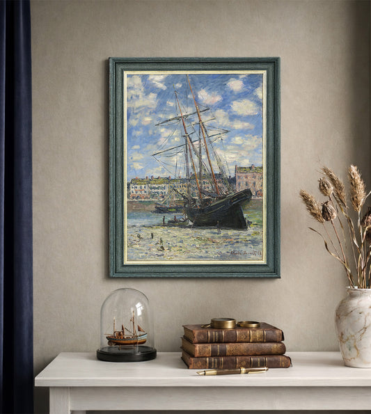 Boat Lying At Low Tide by Claude Monet