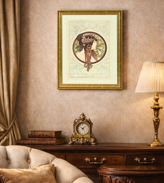 Byzantine Heads Brunette by Alphonse Mucha