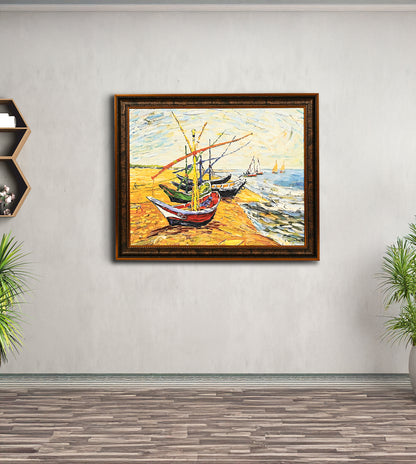Fishing Boats on the Beach at Saintes-Maries by Vincent Van Gogh