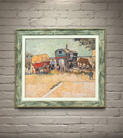 Encampment Of Gypsies With Caravans by Vincent Van Gogh