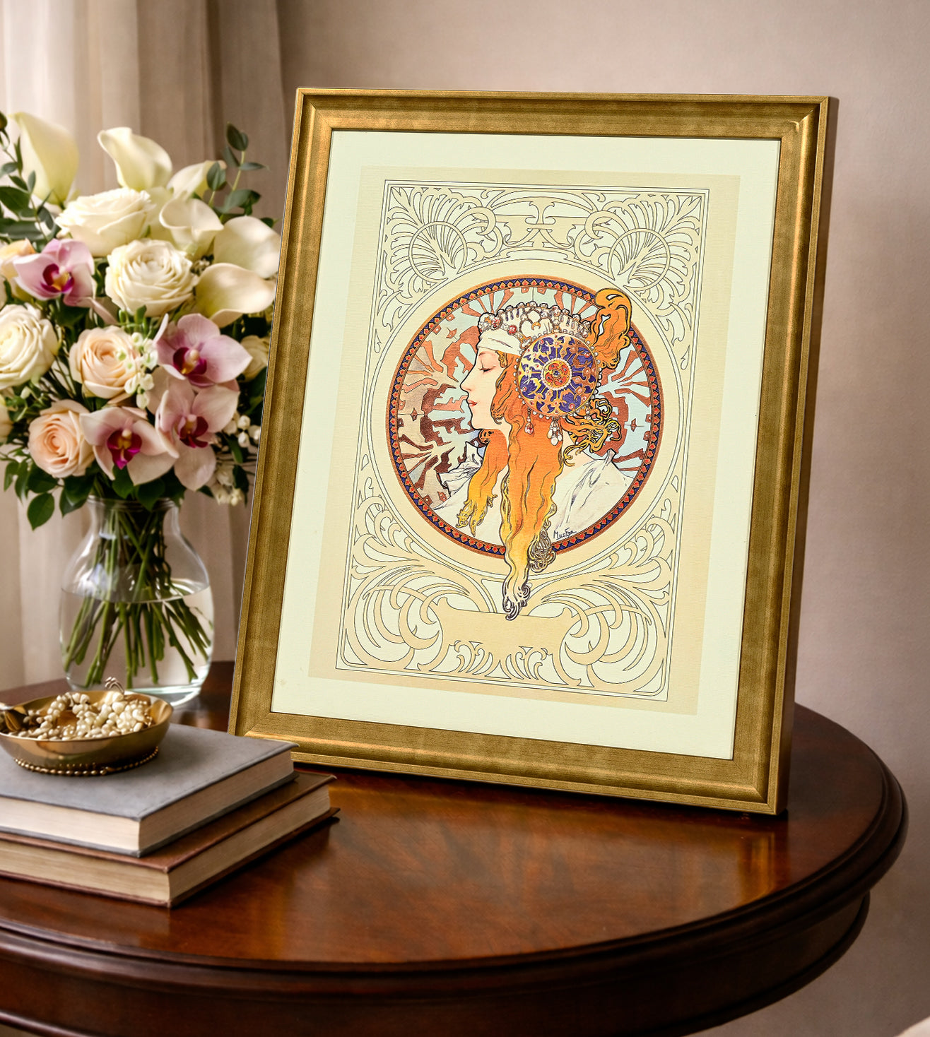 Byzantine Heads Blonde by Alphonse Mucha