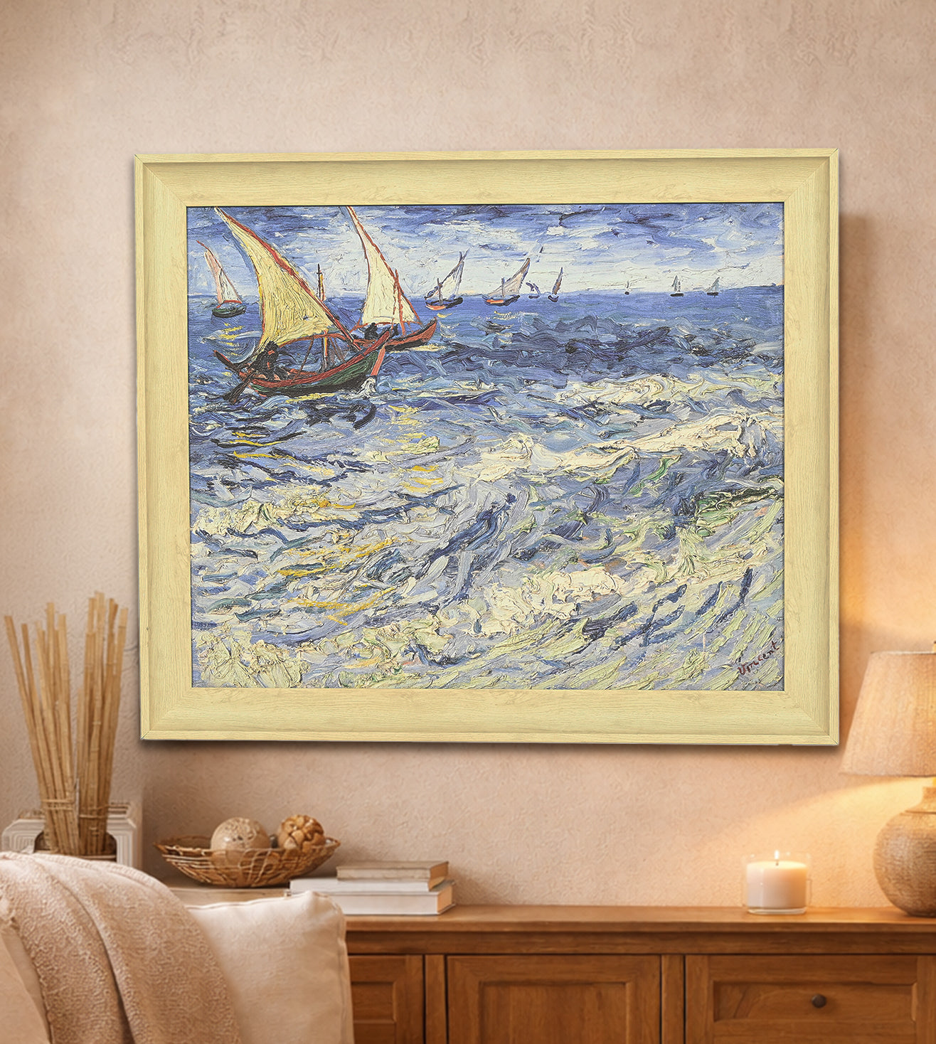 Seascape at Saintes-Maries by Vincent Van Gogh