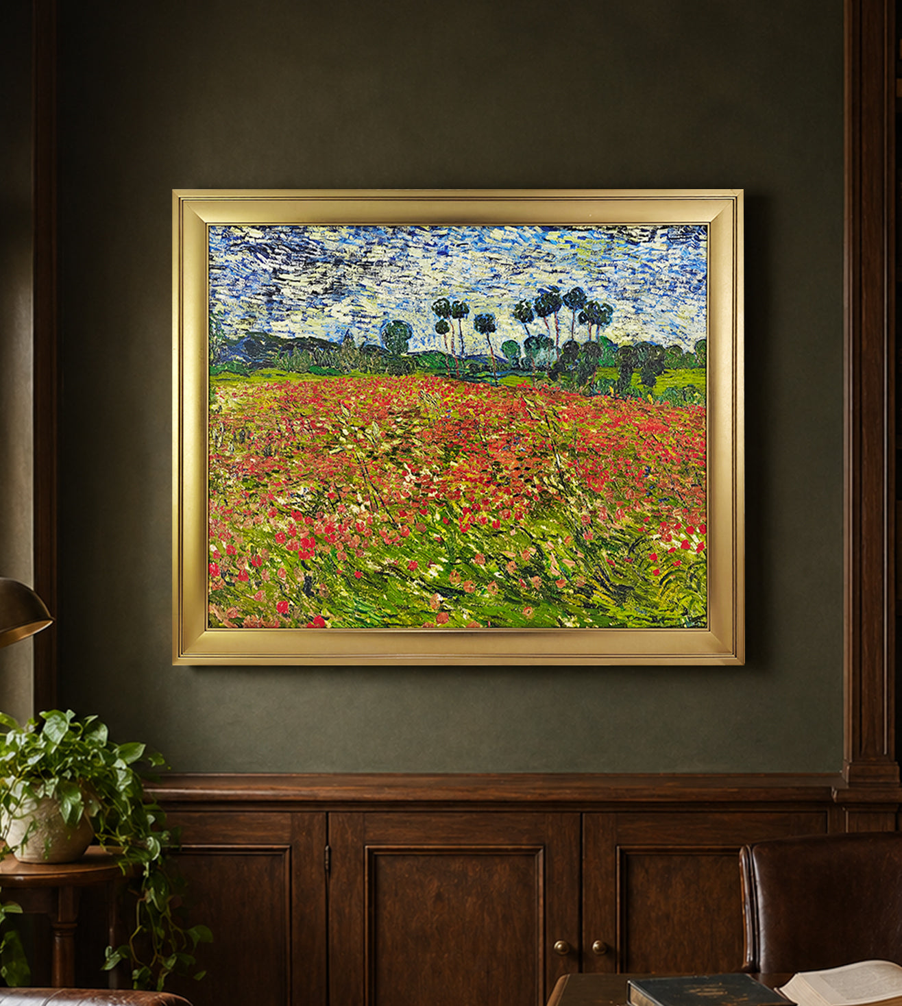 Poppy Field by Vincent van Gogh – Premium Framed Wall Art