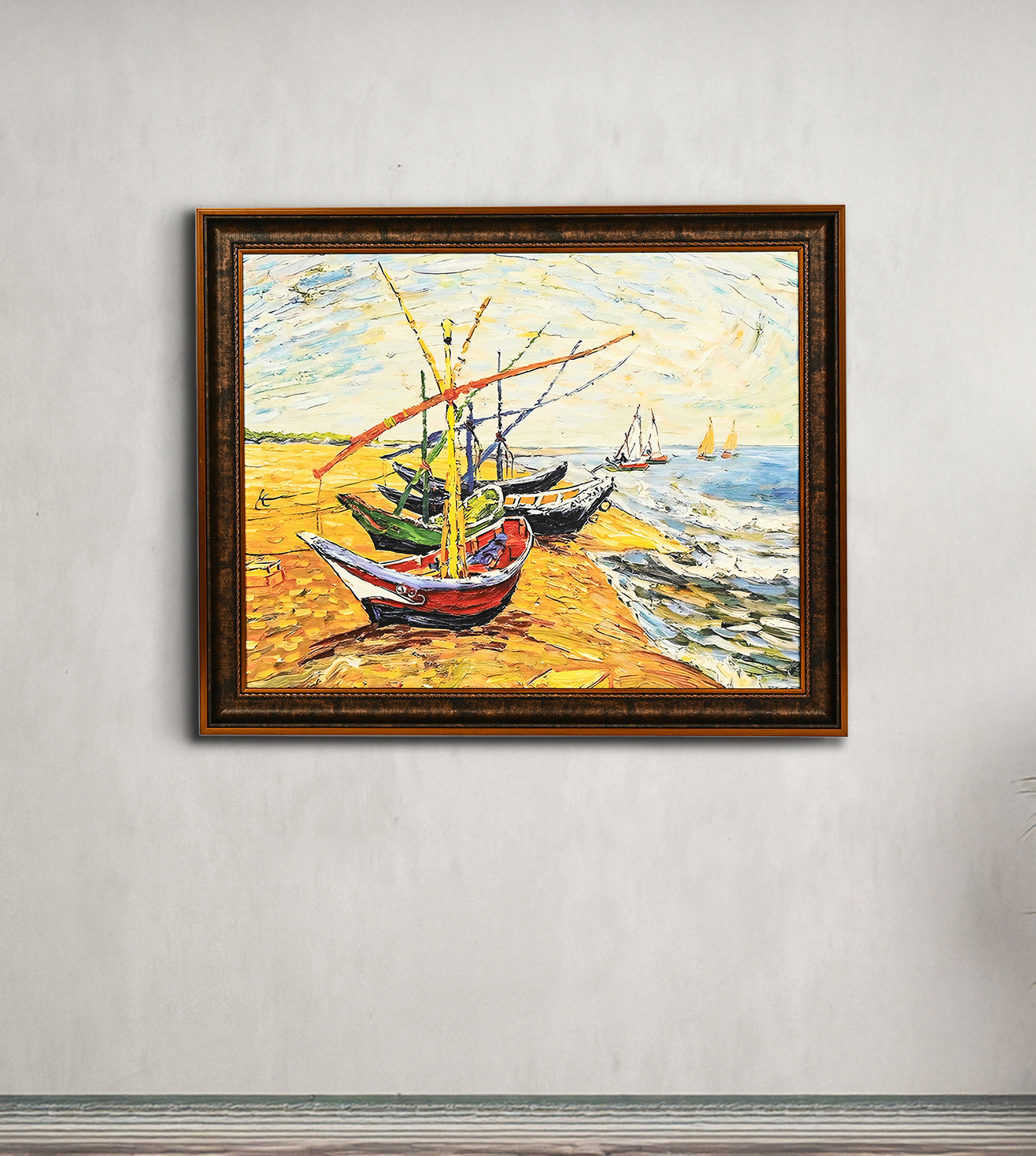 Fishing Boats on the Beach at Saintes-Maries by Vincent Van Gogh
