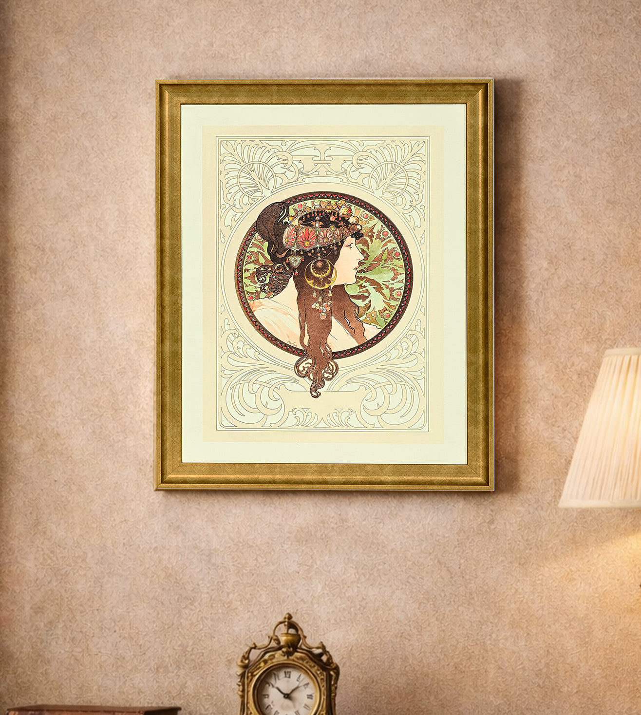 Byzantine Heads Brunette by Alphonse Mucha