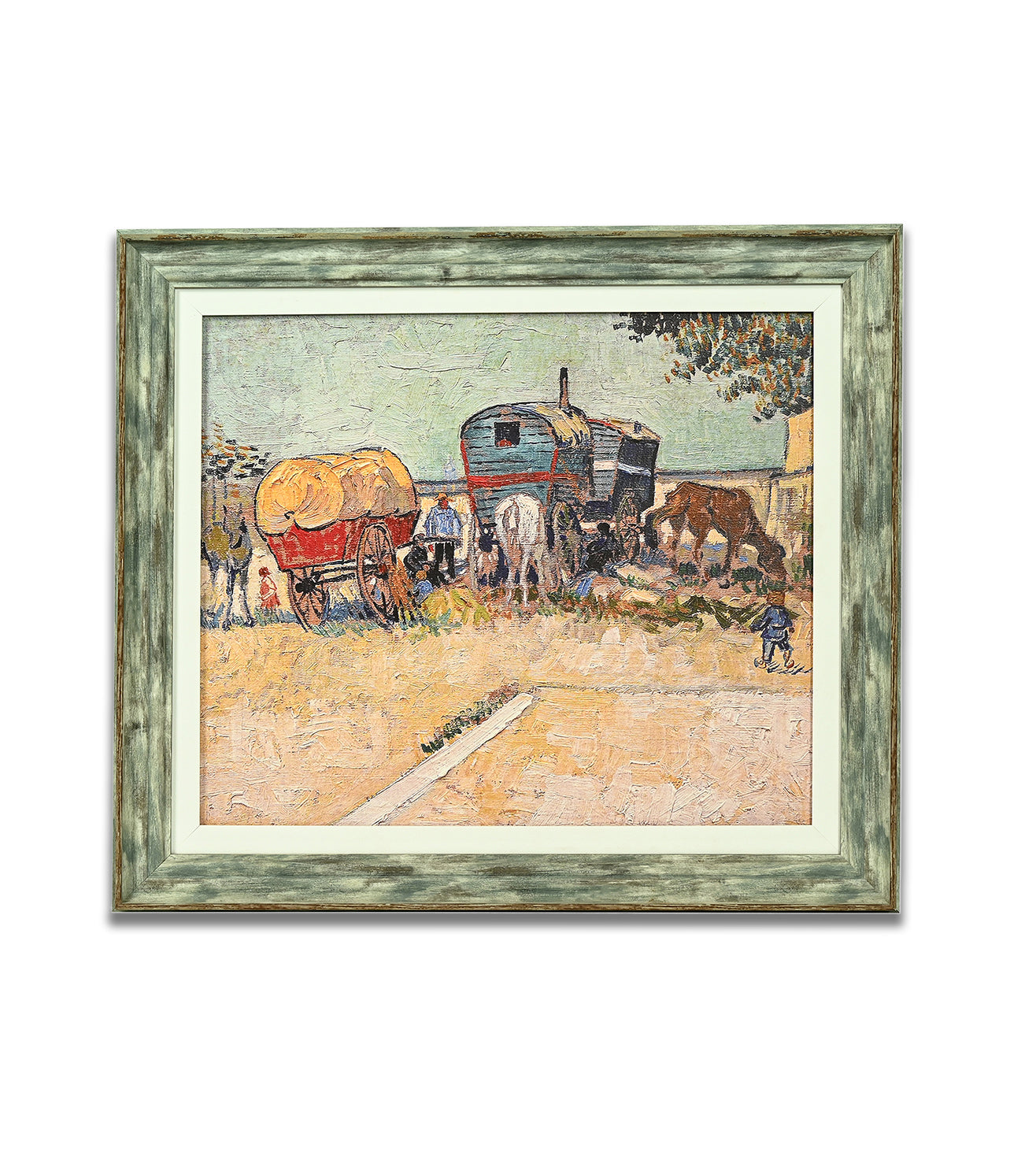 Encampment Of Gypsies With Caravans by Vincent Van Gogh