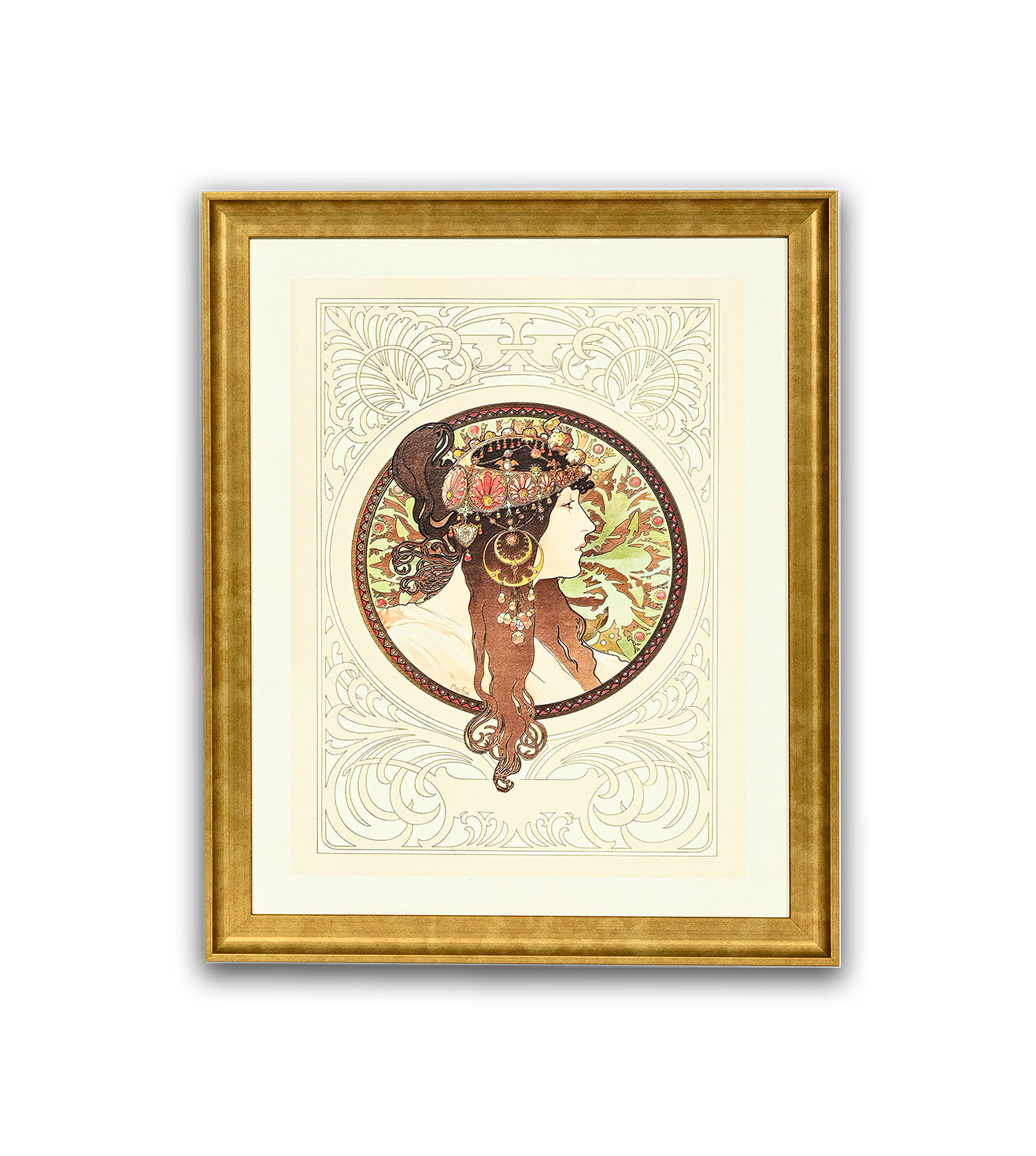 Byzantine Heads Brunette by Alphonse Mucha