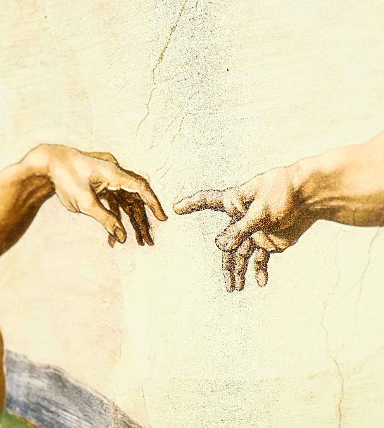 The Creation of Adam perspective by Michaelangelo