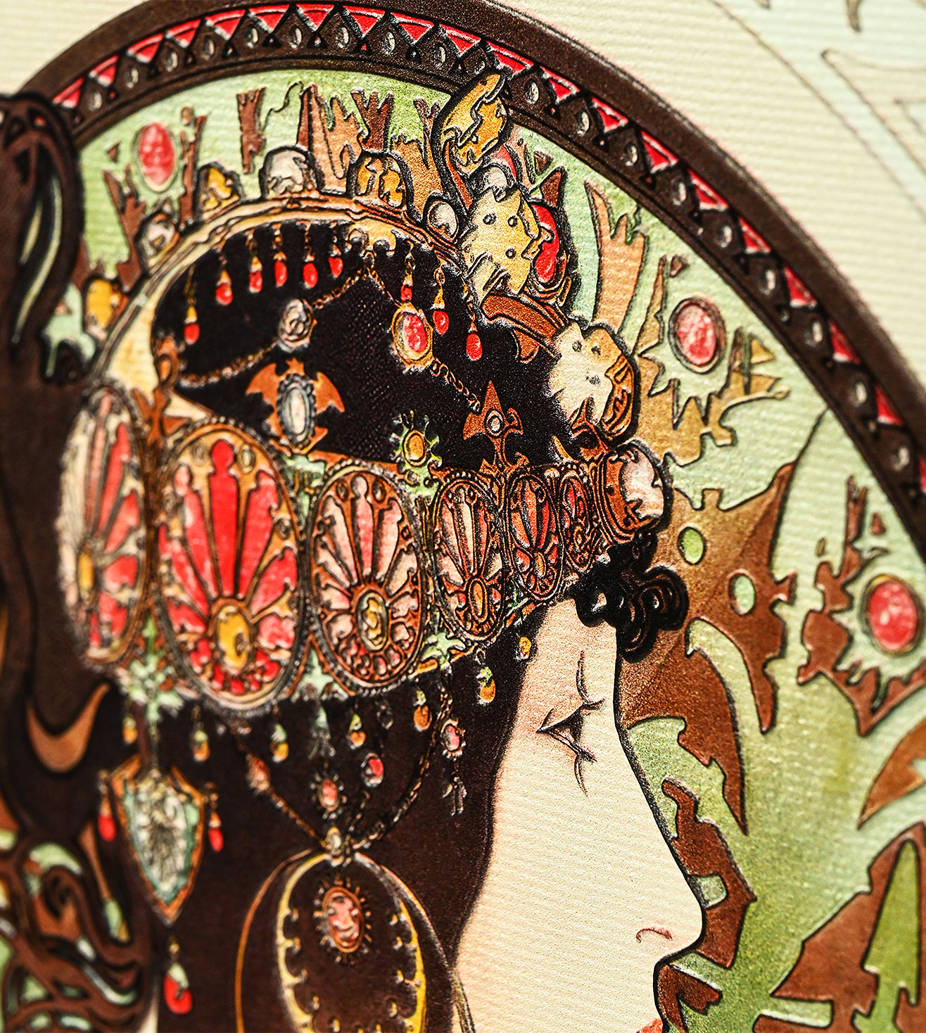 Byzantine Heads Brunette by Alphonse Mucha