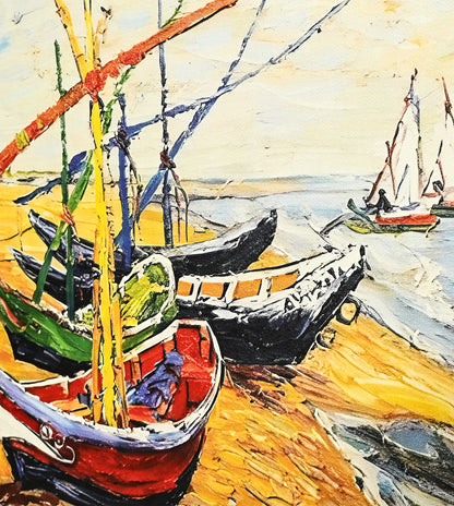 Fishing Boats on the Beach at Saintes-Maries by Vincent Van Gogh