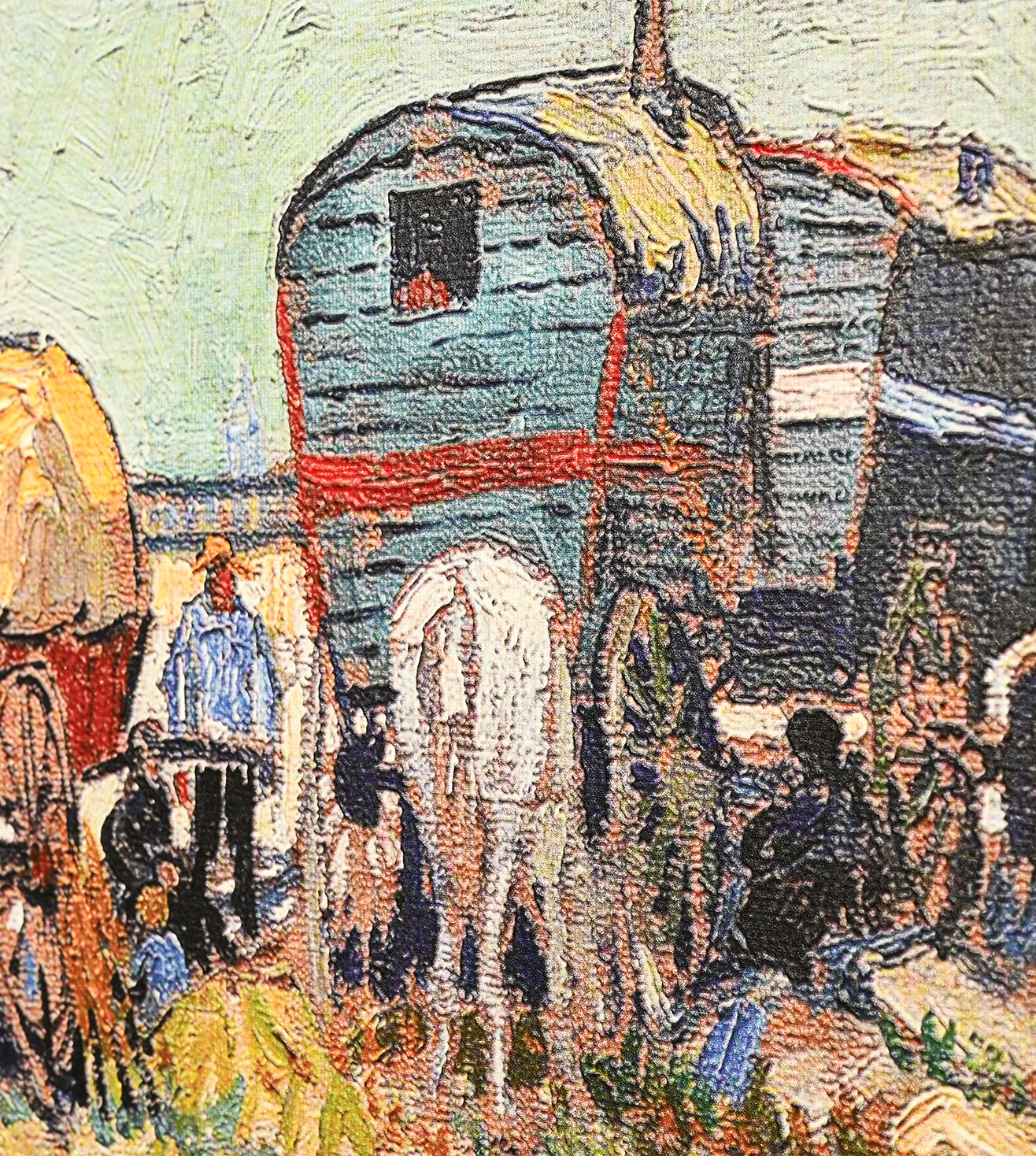 Encampment Of Gypsies With Caravans by Vincent Van Gogh