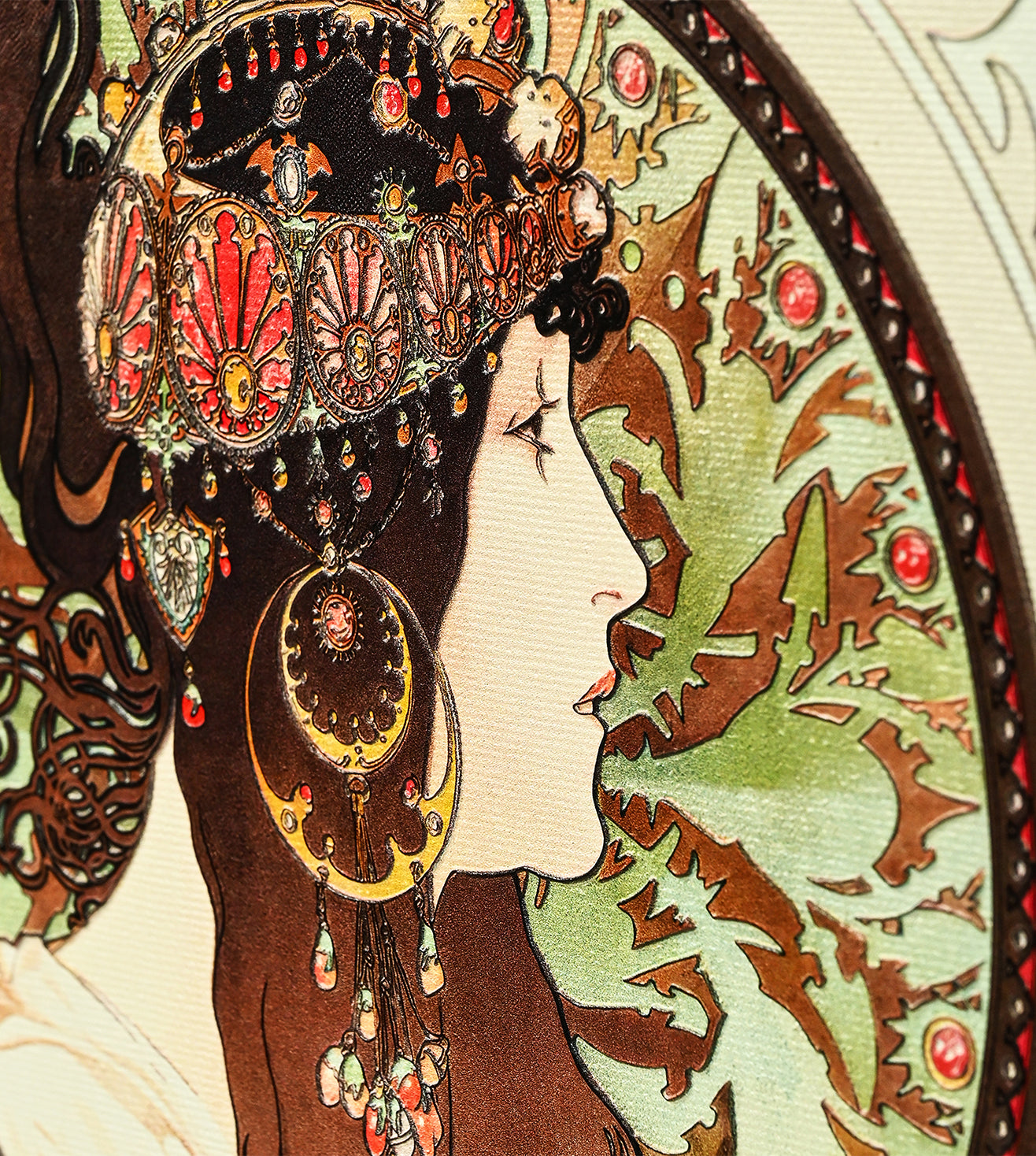 Byzantine Heads Brunette by Alphonse Mucha