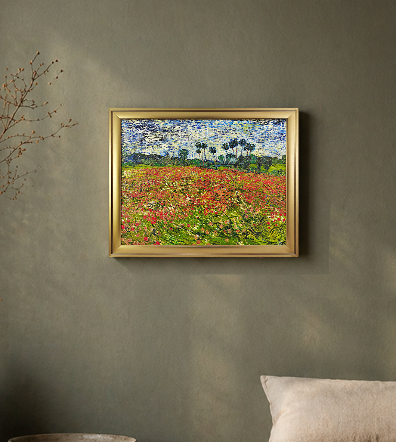 Poppy Field by Vincent van Gogh – Premium Framed Wall Art