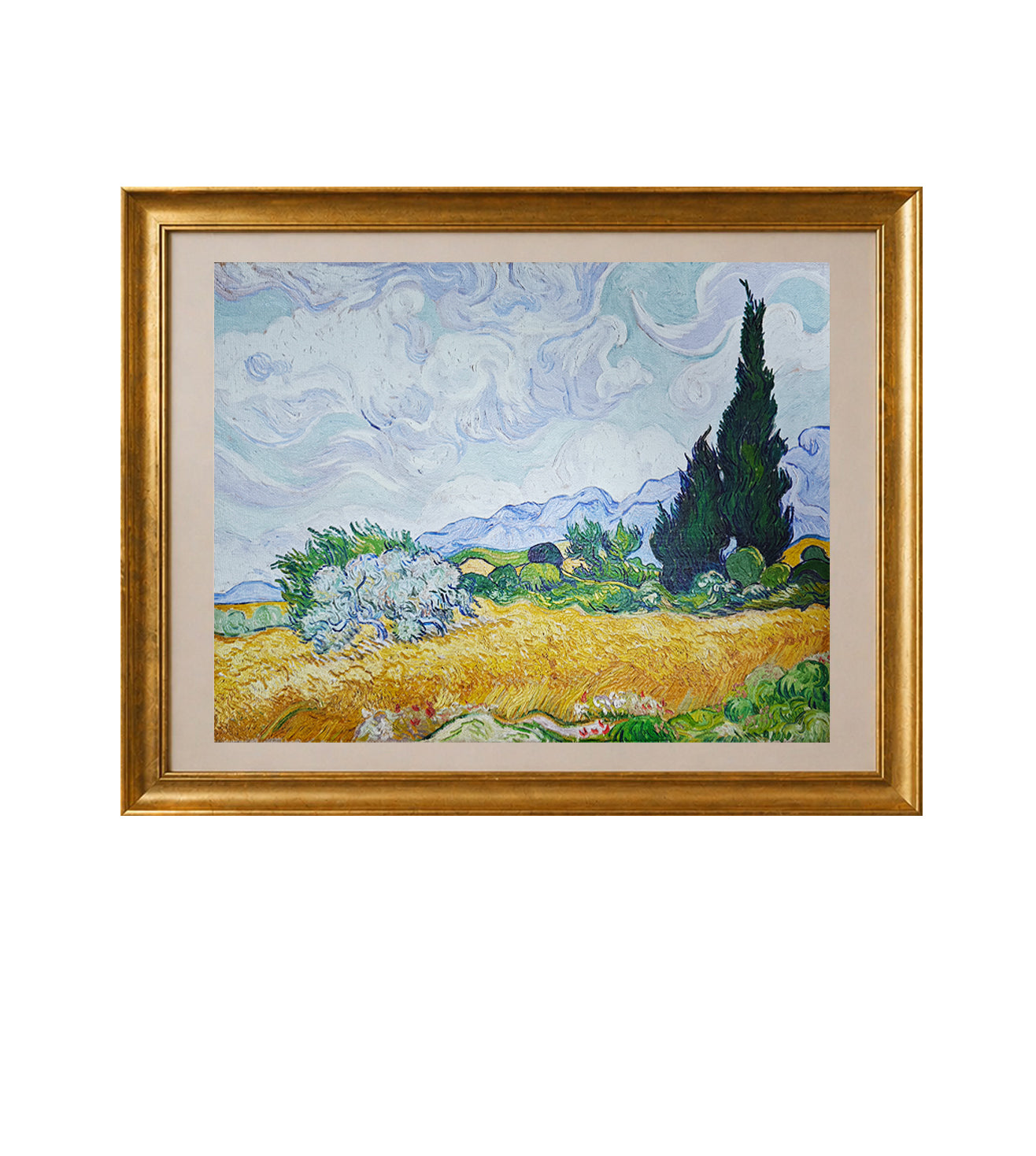 A Wheatfield with Cypresses by Vincent Van Gogh