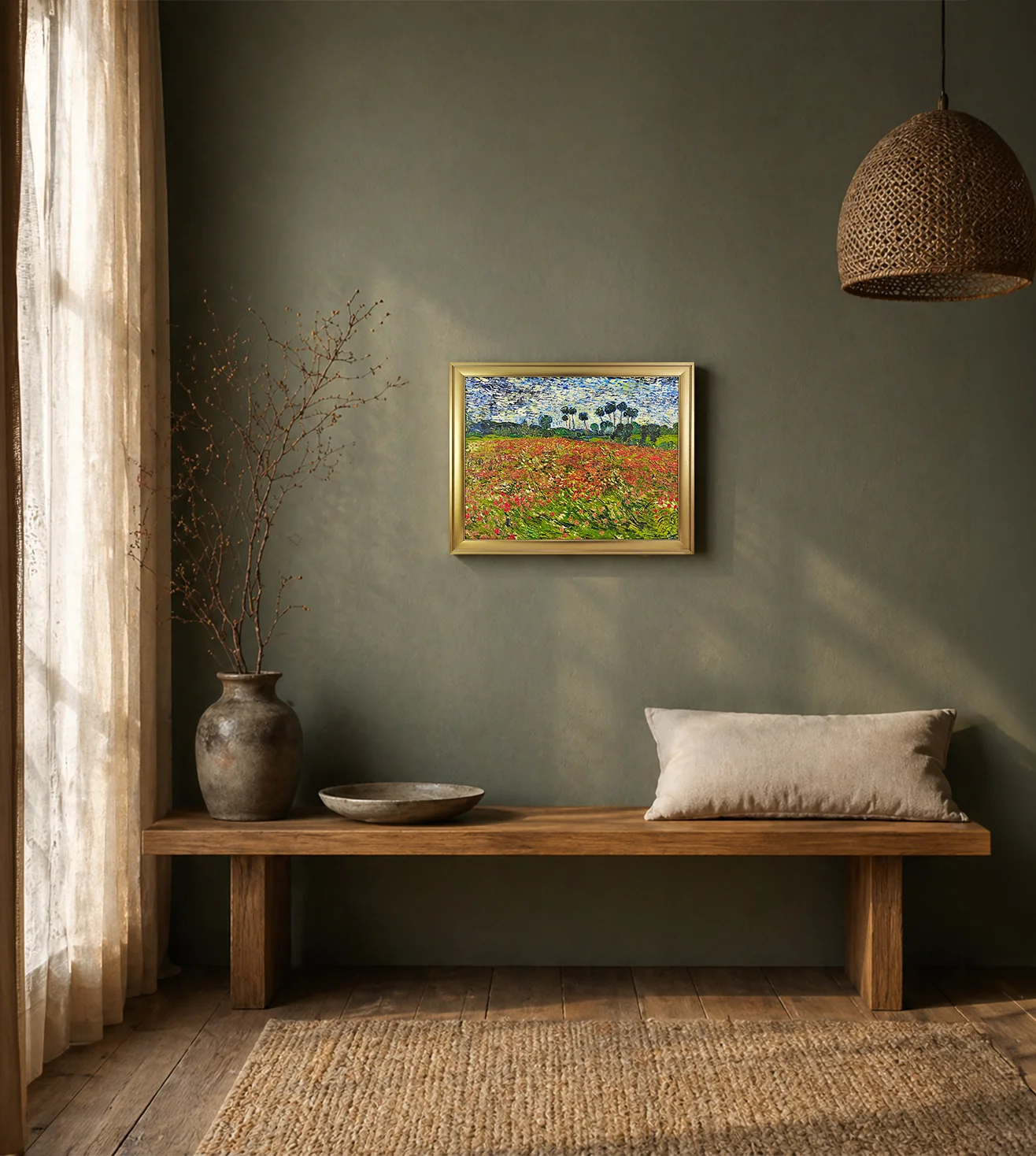 Poppy Field by Vincent van Gogh – Premium Framed Wall Art