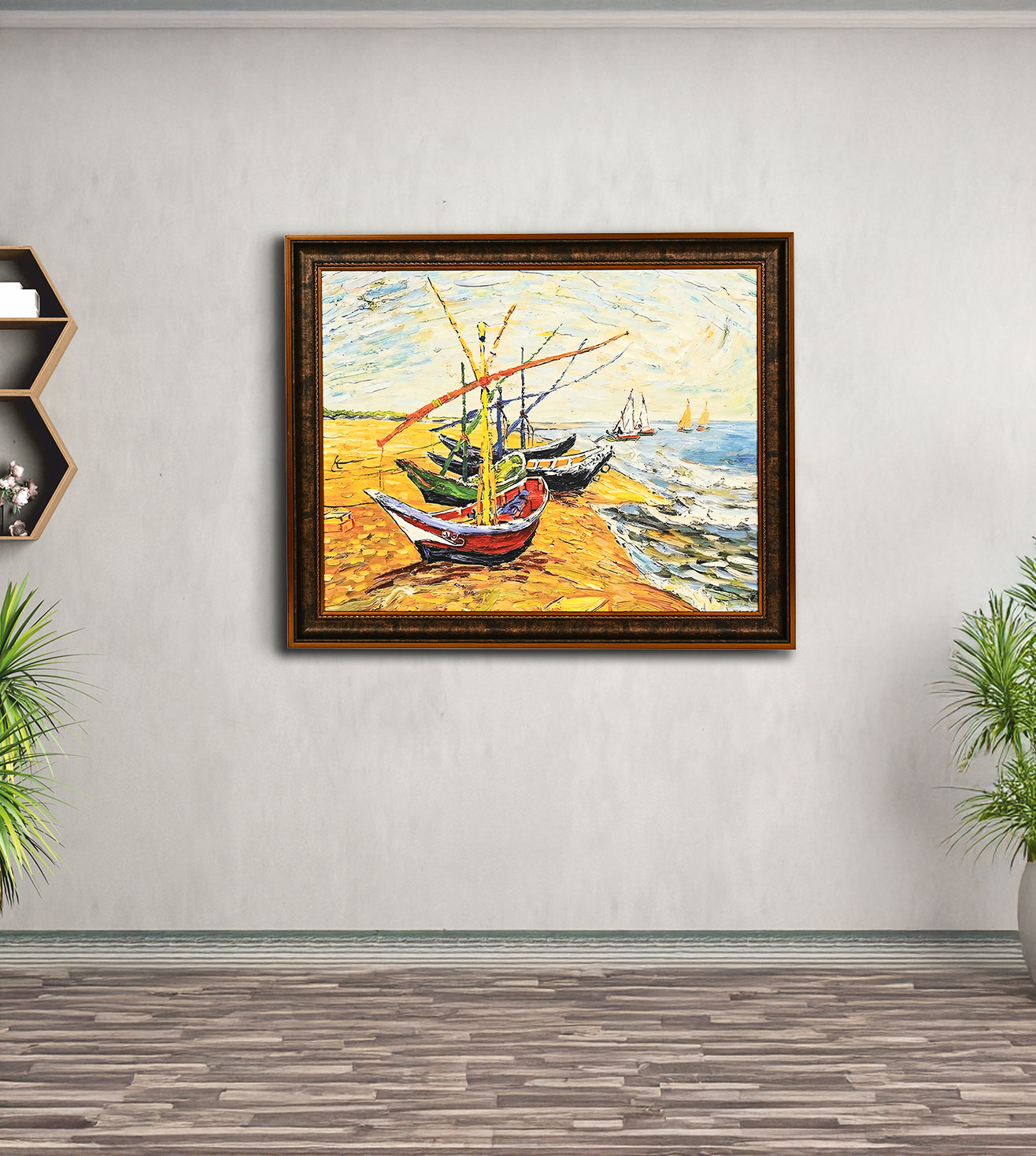 Fishing Boats on the Beach at Saintes-Maries by Vincent Van Gogh