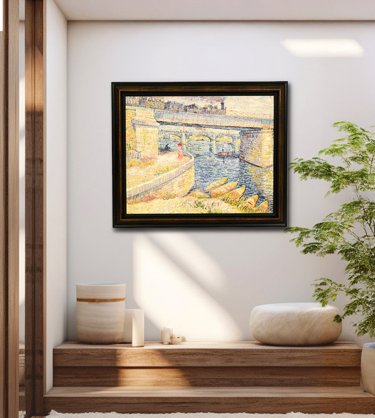 Bridges Across The Seine At Asnieres by Vincent Van Gogh