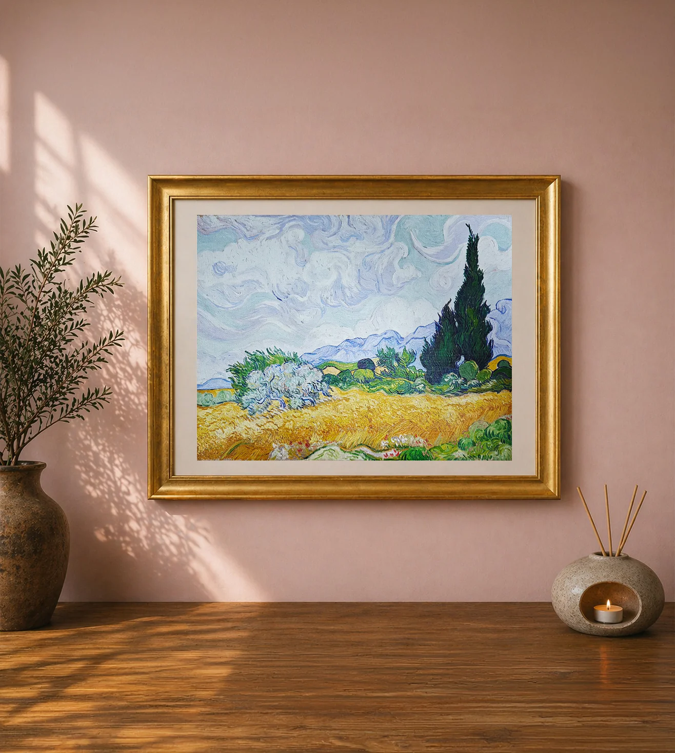 A Wheatfield with Cypresses by Vincent van Gogh – Premium Wall Art Reproduction